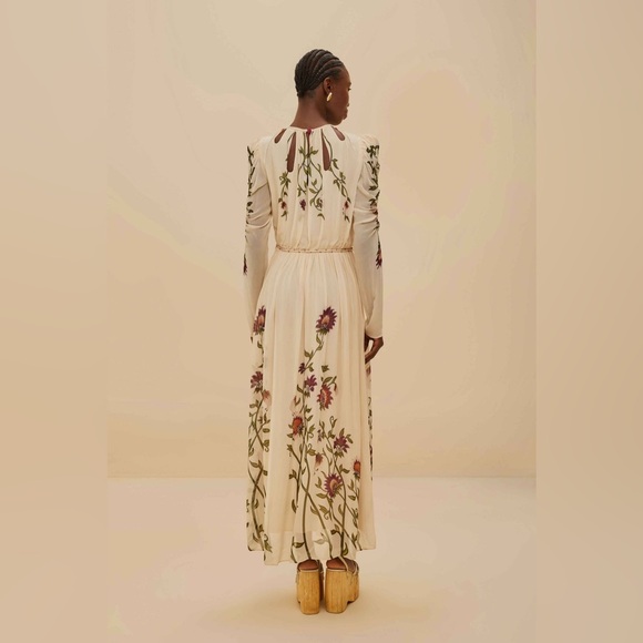 Farm Rio: Multicolor Romantic Nature Long Sleeve Maxi Dress - Picture 4 of 13